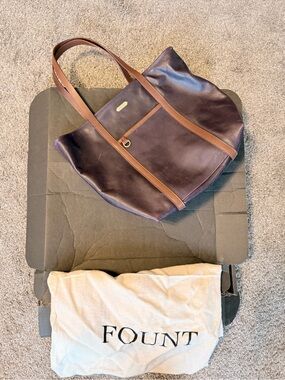 FOUNT Fig Korie Leather Tote Bag NEW